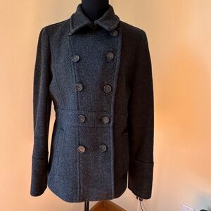 **J. CREW* Gray Stadium Cloth by Nello Gori Long Sleeve Wool Coat Jacket Sz 10